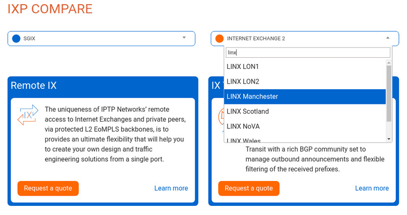 Type in the IXP name or location for a quicker look.